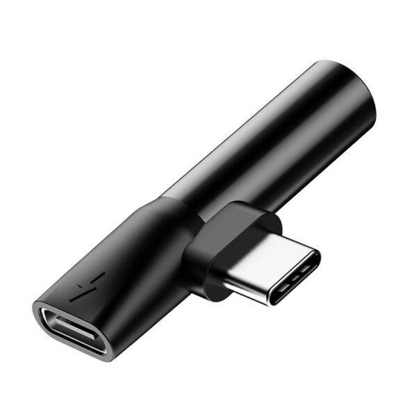 Audio adaptér Baseus USB-C na mini jack 3,5 mm + USB-C (čierny) - Image 3