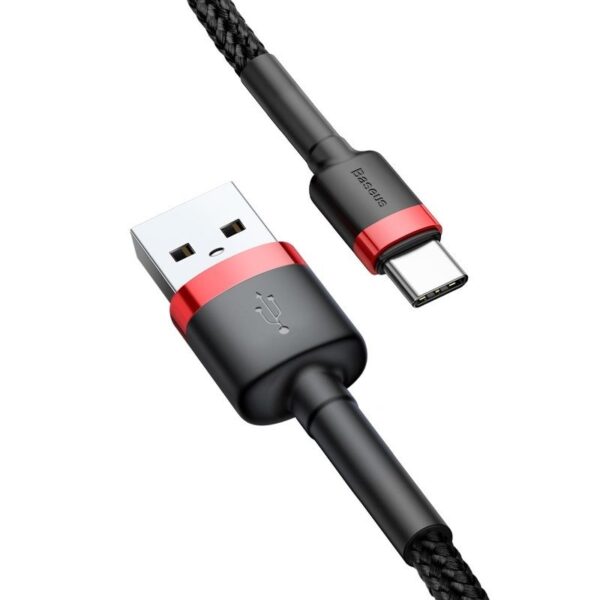 Kábel Baseus Cafule USB-C 3A 0,5 m (červený+čierny) - Image 4