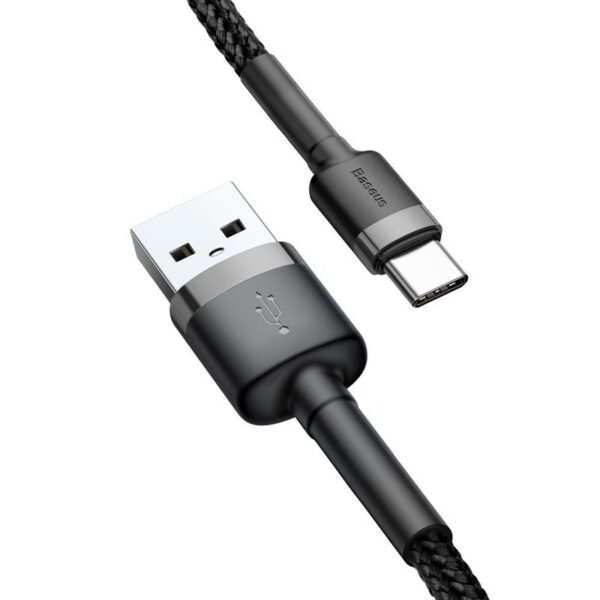 Kábel Baseus Cafule USB-C 3A 0,5 m (sivý+čierny) - Image 4