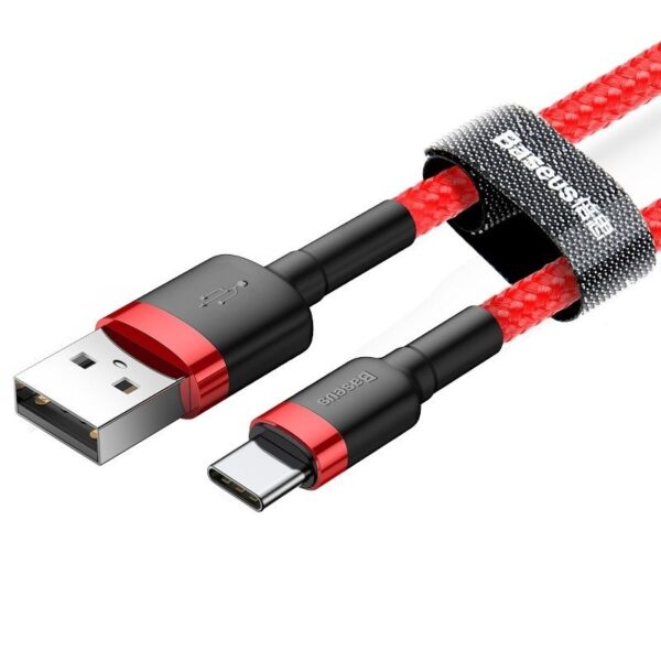Kábel Baseus Cafule USB-C 3A 1 m (červený) - Image 2
