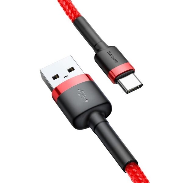 Kábel Baseus Cafule USB-C 3A 1 m (červený) - Image 4