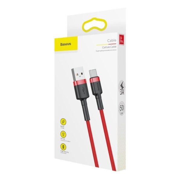 Kábel Baseus Cafule USB-C 3A 1 m (červený) - Image 6