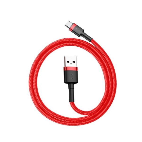 Kábel Baseus Cafule USB-C 3A 1 m (červený) - Image 3