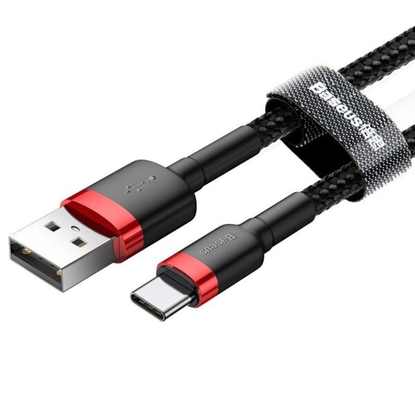 Kábel Baseus Cafule USB-C 3A 1 m (červený+čierny) - Image 2