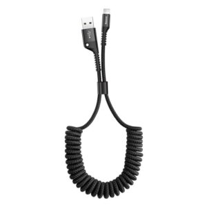 Baseus Pružinový kábel Lightning 1 m 2A (čierny)