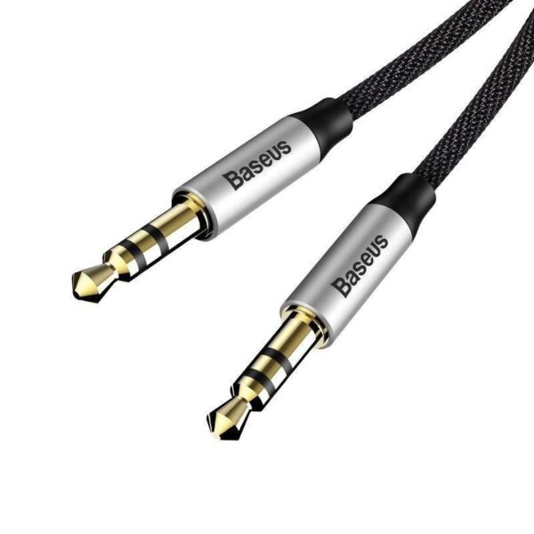 Baseus Yiven Audio kábel mini jack 3,5 mm AUX, 1 m (čierny + strieborný) - Image 4