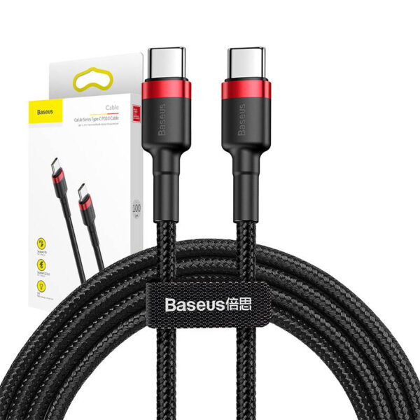 Kábel USB-C PD Baseus Cafule PD 2.0 QC 3.0 60 W 1 m (čierny a červený) - Image 9
