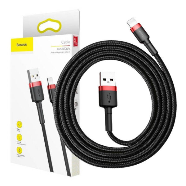 Baseus Cafule USB Lightning kábel 2,4 A 1 m (červený+čierny) - Image 11