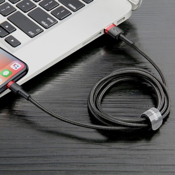 Baseus Cafule USB Lightning kábel 2,4 A 1 m (červený+čierny) - Image 6
