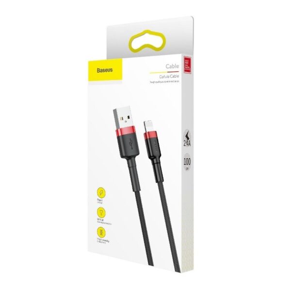 Baseus Cafule USB Lightning kábel 2,4 A 1 m (červený+čierny) - Image 9