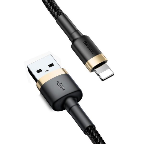 Kábel Baseus Cafule USB Lightning 1,5 A 2 m (zlatý+čierny) - Image 3