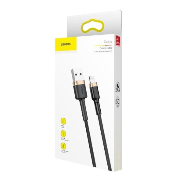 Kábel Baseus Cafule USB Lightning 1,5 A 2 m (zlatý+čierny) - Image 10