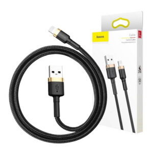 Kábel Baseus Cafule USB Lightning 2A 3 m (zlatý+čierny)