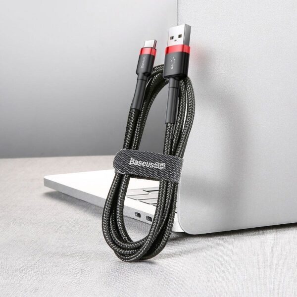 Kábel Baseus Cafule USB-C 2A 3 m (čierny + červený) - Image 7