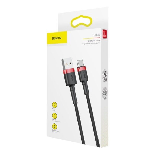 Kábel Baseus Cafule USB-C 2A 3 m (čierny + červený) - Image 8