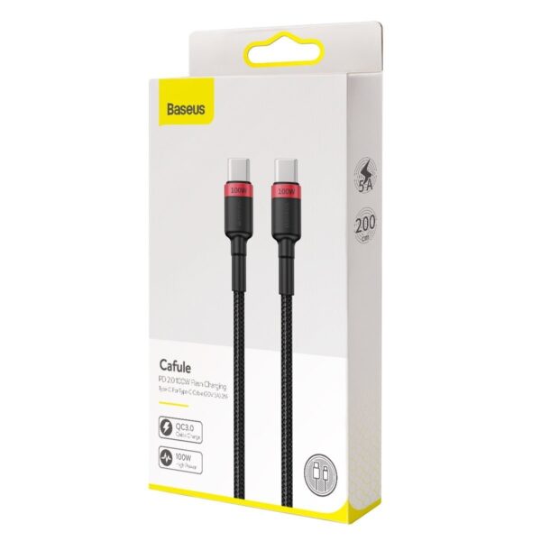 Baseus Cafule PD2.0 100W bleskové nabíjanie USB pre kábel typu C (20V 5A)2m červený+čierny - Image 7