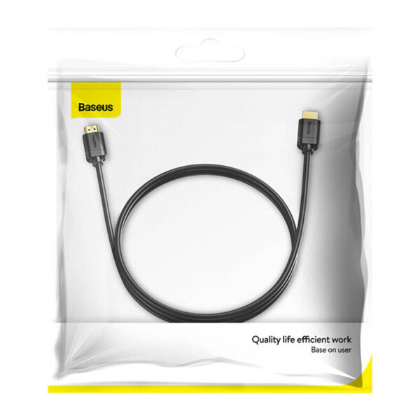 Baseus 2x kábel HDMI 2.0 4K 60Hz, 3D, HDR, 18 Gb/s, 2 m (čierny) - Image 8