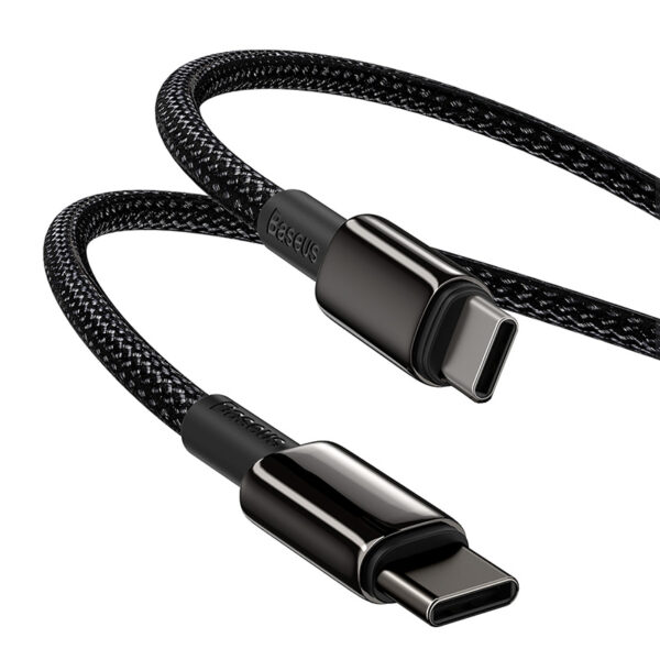 Zlatý kábel Baseus Tungsten Type-C na Type-C 100W 2 m (čierny) - Image 4