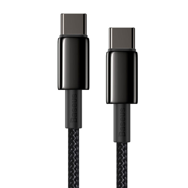 Zlatý kábel Baseus Tungsten Type-C na Type-C 100W 2 m (čierny) - Image 3