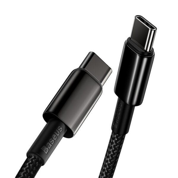 Zlatý kábel Baseus Tungsten Type-C na Type-C 100W 2 m (čierny) - Image 6