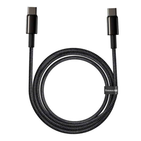 Zlatý kábel Baseus Tungsten Type-C na Type-C 100W 2 m (čierny) - Image 2