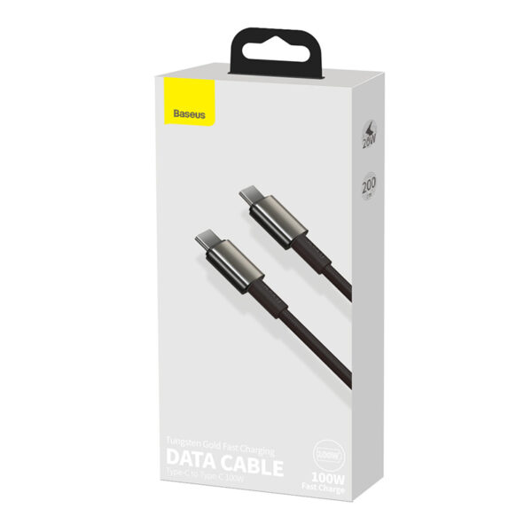 Zlatý kábel Baseus Tungsten Type-C na Type-C 100W 2 m (čierny) - Image 7
