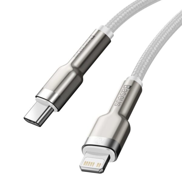 Kábel USB-C pre Lightning Baseus Cafule, PD, 20 W, 1 m (biely) - Image 5