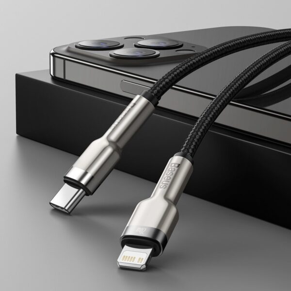 Kábel USB-C pre Lightning Baseus Cafule, PD, 20 W, 2 m (čierny) - Image 12