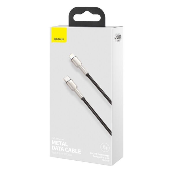 Kábel USB-C pre Lightning Baseus Cafule, PD, 20 W, 2 m (čierny) - Image 8