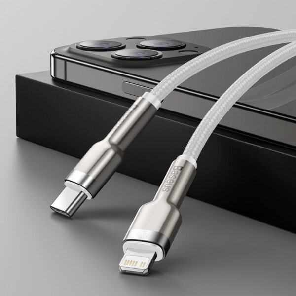 Kábel USB-C pre Lightning Baseus Cafule, PD, 20 W, 2 m (biely) - Image 11