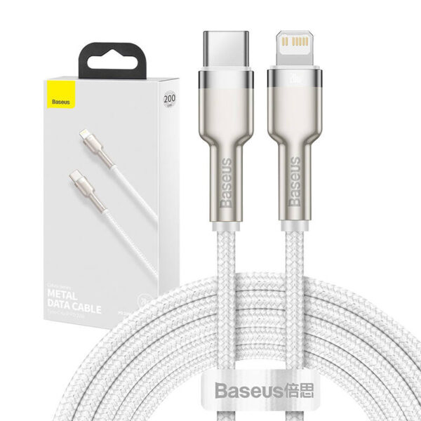 Kábel USB-C pre Lightning Baseus Cafule, PD, 20 W, 2 m (biely) - Image 12