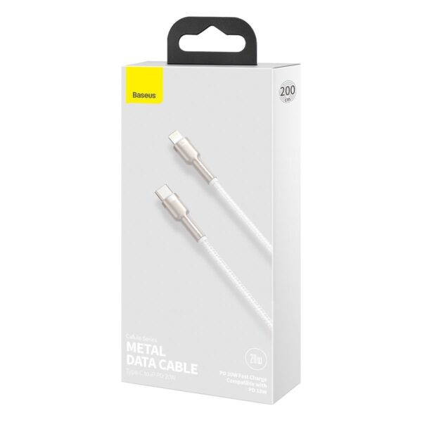 Kábel USB-C pre Lightning Baseus Cafule, PD, 20 W, 2 m (biely) - Image 7