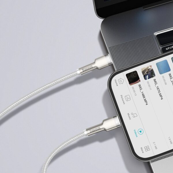 Kábel USB-C pre Lightning Baseus Cafule, PD, 20 W, 2 m (biely) - Image 9