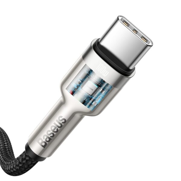 Kábel USB-C na USB-C Baseus Cafule, 100 W, 1 m (čierny) - Image 4