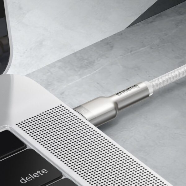 Kábel USB-C na USB-C Baseus Cafule, 100 W, 1 m (biely) - Image 6