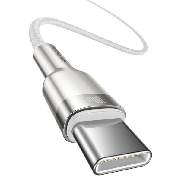 Kábel USB-C na USB-C Baseus Cafule, 100 W, 2 m (biely) - Image 5