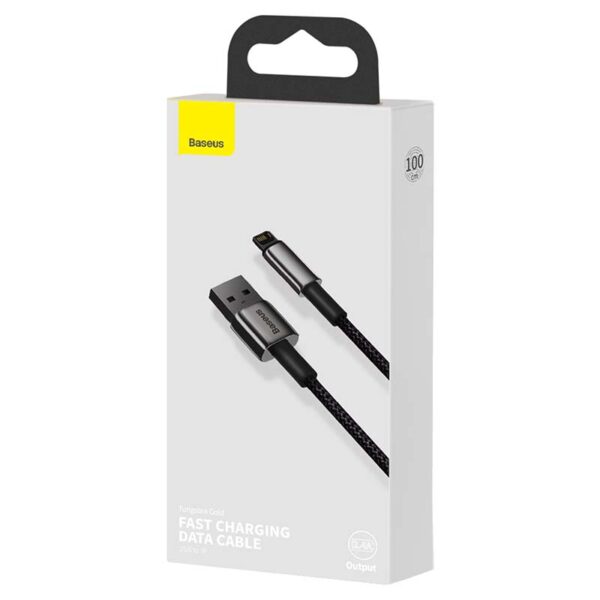 Zlatý kábel Baseus Tungsten USB na iP 2,4A 1m (čierny) - Image 7