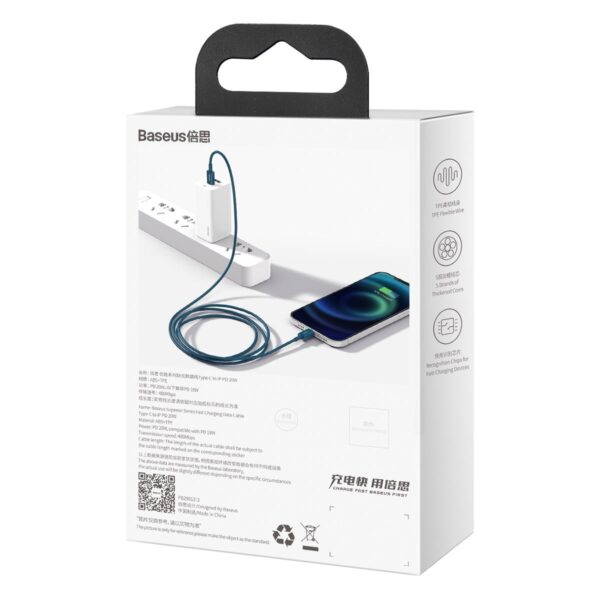 Kábel Baseus Superior Series USB-C na iP, 20W, PD, 2 m (modrý) - Image 11