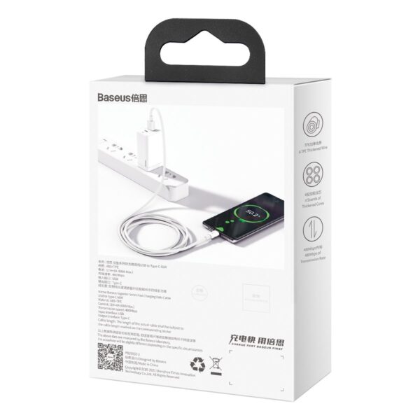 Kábel Baseus Superior Series USB na USB-C, 66 W, 1 m (biely) - Image 12