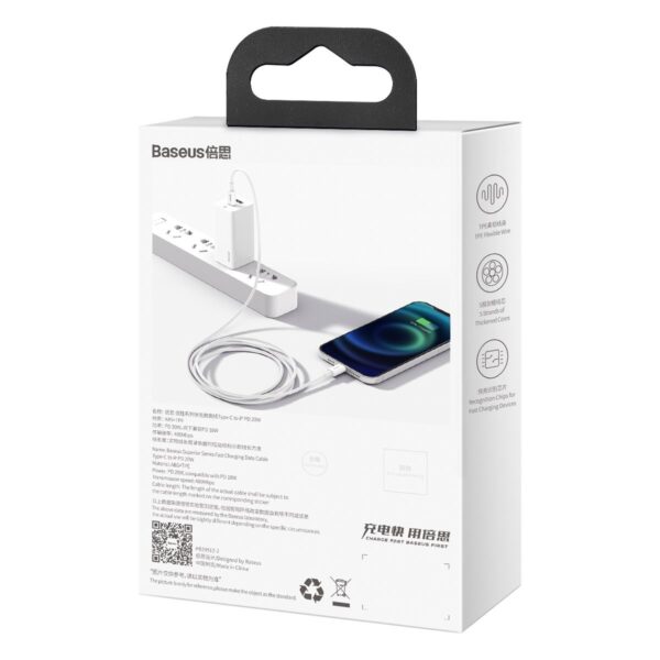 Kábel Baseus Superior Series USB-C na Lightning, 20W, PD, 1,5 m (biely) - Image 12