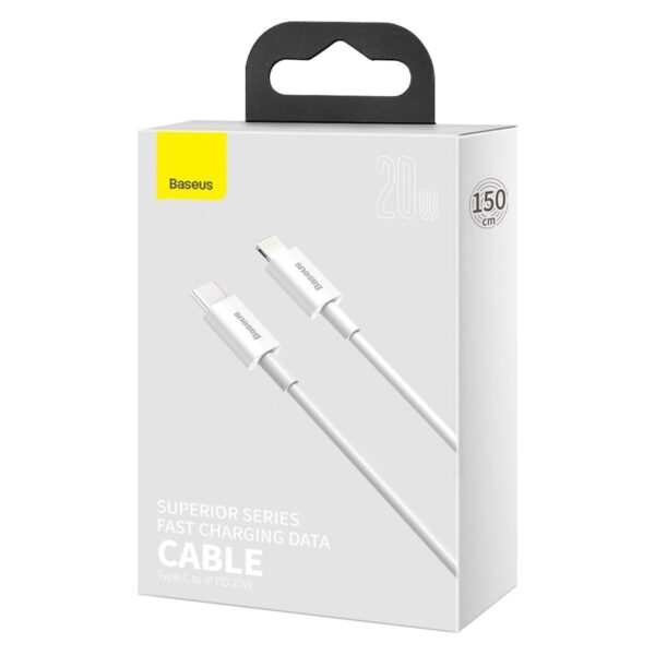 Kábel Baseus Superior Series USB-C na Lightning, 20W, PD, 1,5 m (biely) - Image 11