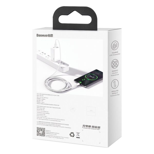 Kábel Baseus Superior Series USB na USB-C, 66 W, 2 m (biely) - Image 11