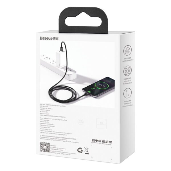 Kábel Baseus Superior Series USB na USB-C, 66 W, 2 m (čierny) - Image 12