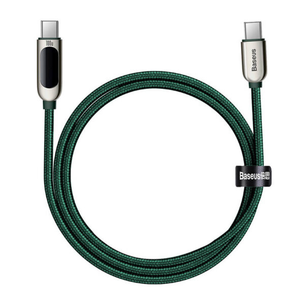 Kábel Baseus Display Cable USB-C na USB-C 100W 1m (zelený) - Image 4