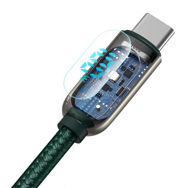 Kábel Baseus Display Cable USB-C na USB-C 100W 1m (zelený) - Image 6