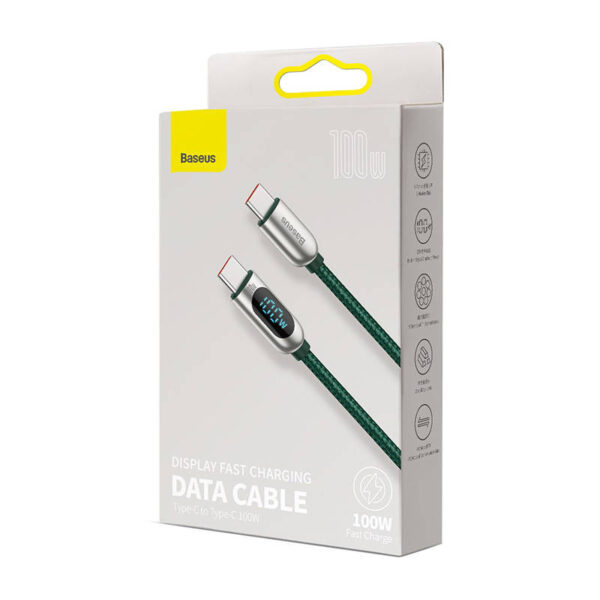 Kábel Baseus Display Cable USB-C na USB-C 100W 1m (zelený) - Image 8