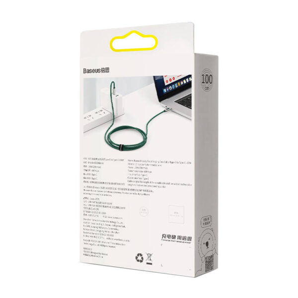 Kábel Baseus Display Cable USB-C na USB-C 100W 1m (zelený) - Image 9