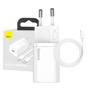 Baseus Super Si Quick Charger 1C 20W s káblom USB-C pre Lightning 1 m (biely)