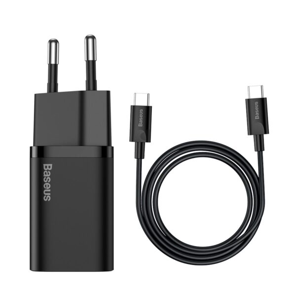 Rýchlonabíjačka Baseus Super Si 1C 25W s káblom USB-C pre USB-C 1 m (čierna) - Image 2