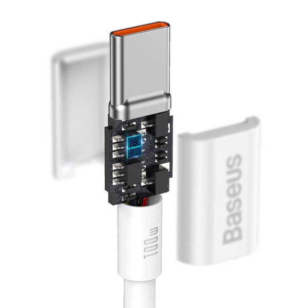 Kábel Baseus Superior Series USB-C na USB-C, 100 W, 2 m (biely) - Image 7
